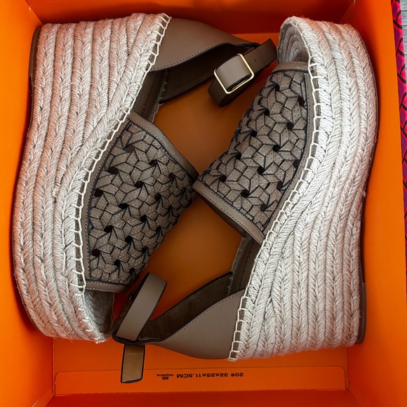 Tory Burch Basketweave Espadrille Wedges - Picture 5 of 9